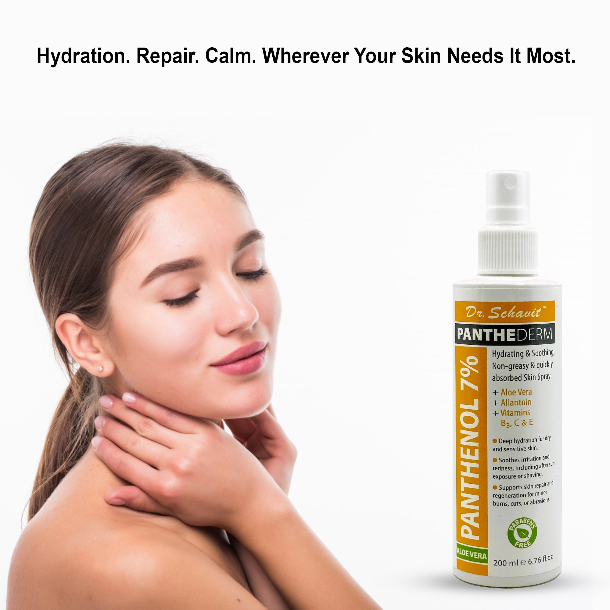 PantheDerm Aloe Vera & Panthenol 7% Skin Spray β Hydrating & Soothing Face & Body Mist for Dry, Sensitive, or Irritated Skin β After Sun, Shaving, Burns, 6.76 fl oz