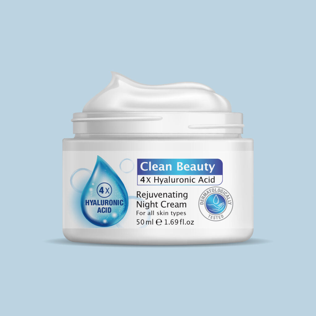 Absolute Care Clean Beauty Rejuvenating Night Cream | Hydrating & Firming Overnight Moisturizer with 4 Types of Hyaluronic Acid, Niacinamide & Vitamin A | Nourishing Anti-Aging Night Treatment