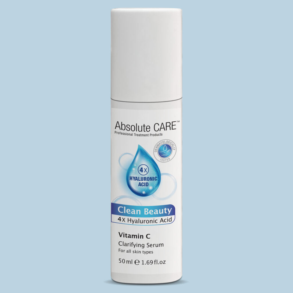 Absolute Care Clean Beauty Clarifying Serum | Hydrating & Brightening Face Serum with 4 Types of Hyaluronic Acid, Vitamin C, E & Niacinamide