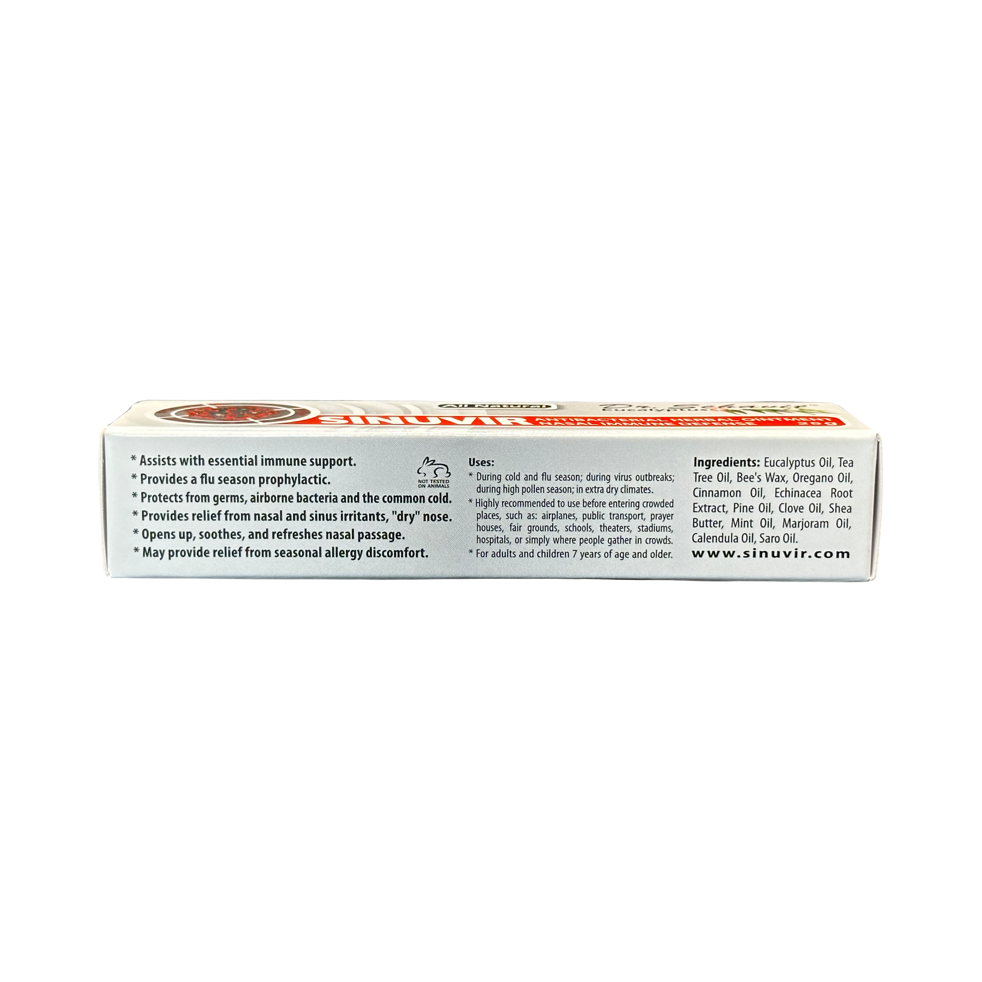 DR. SCHAVIT SINUVIR - Herbal Nasal Ointment for Immune Defense. Natural Moisturizer Balm for Relief from Sore Dry Nose, Allergies, Cold Symptoms
