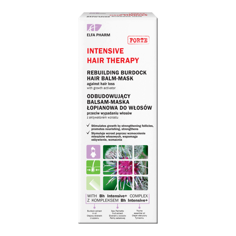 Rebuilding Burdock Hair Balm-Mask - Against Hair Loss. Stimulates Hair Growth, Strengthens Follicles, Nourishes & Fortifies with BH Intensive+ Complex, 200ml/6.76fl.oz