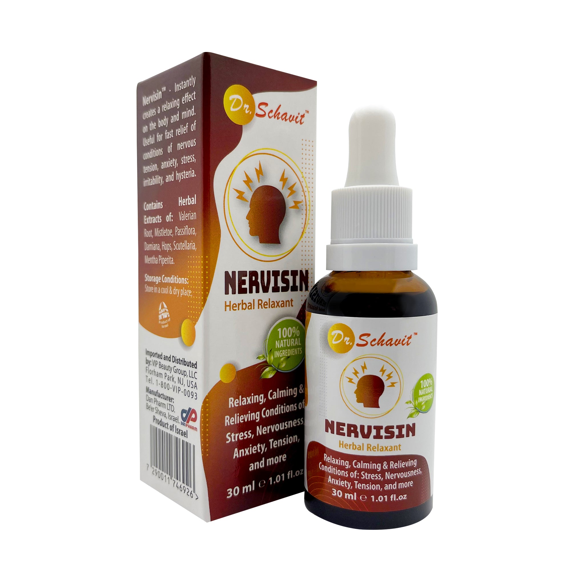 NERVISIN Anxiety Drops- Calm and Relaxing Herb Extract Organic Liquid Supplement for Adults- Vegan Tension Reliever Drops