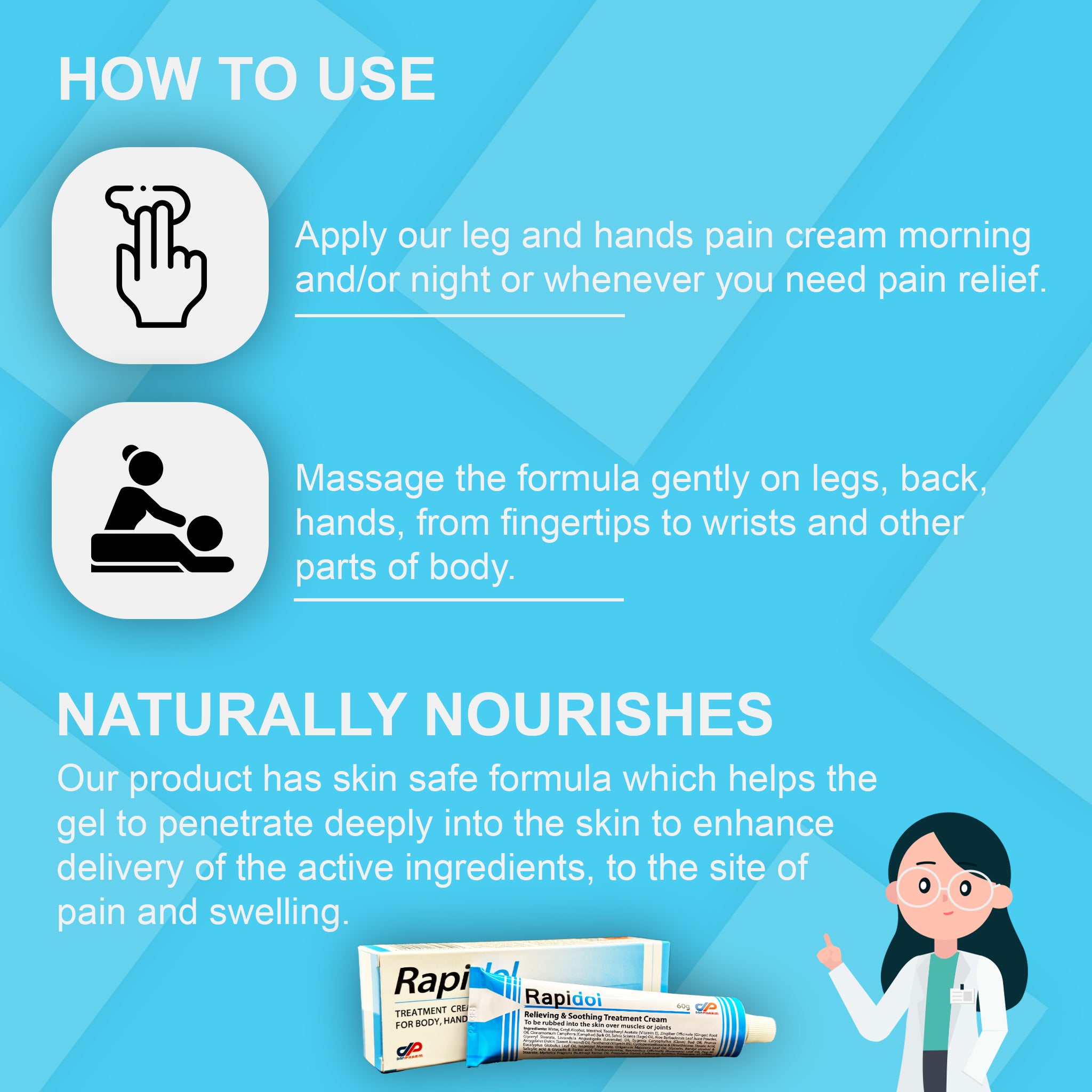 DR. SCHAVIT Rapidol Fast Acting Relaxing Pain Relief cream for Muscles Discomfort and Arthritis