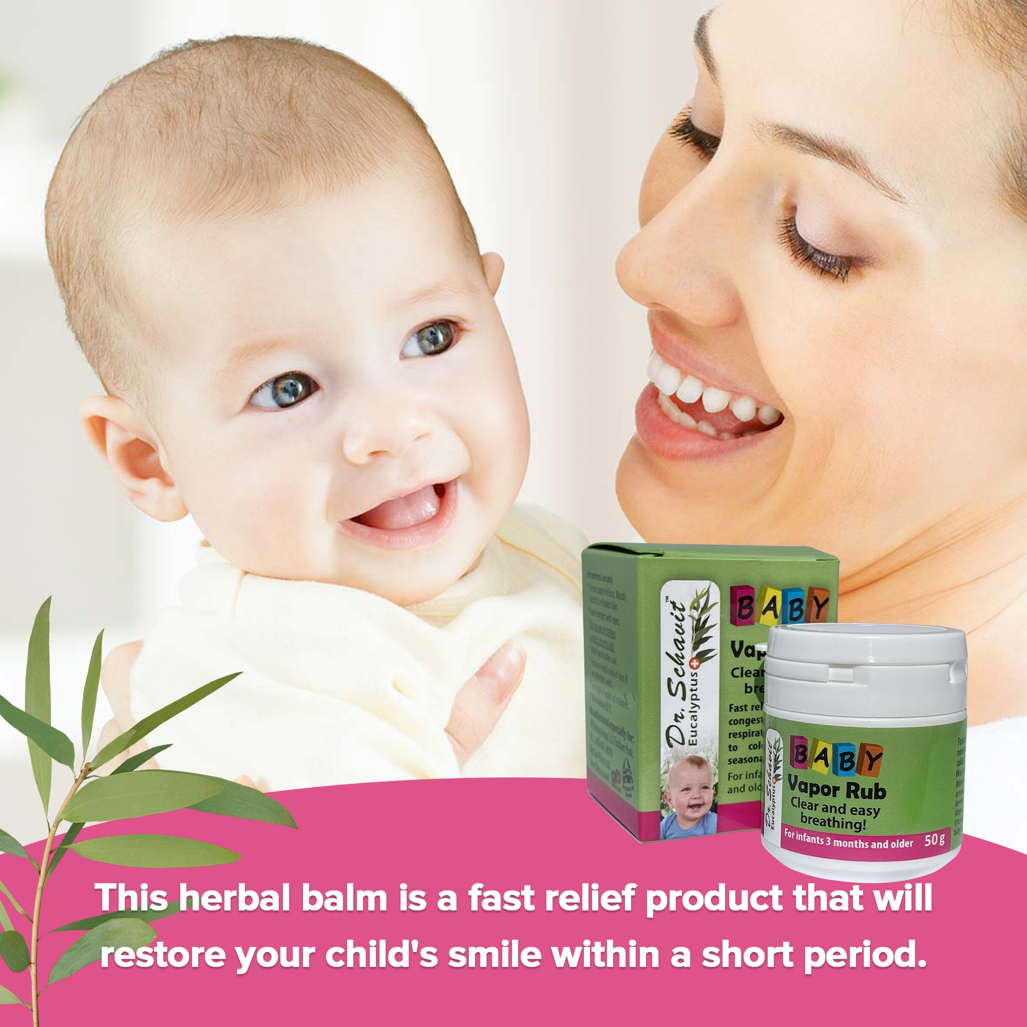 DR. SCHAVIT Baby Soothing Chest Rub. Vapor Rub – Nasal Congestion Balm for Infant, Baby, Toddler