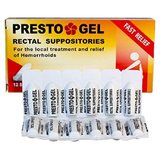 Presto Gel - Natural Hemorrhoid Rectal Suppositories - Rapid Hemorrhoid Treatment and Relief from Itching, Swelling, Burning and Discomfort - Pack of 12