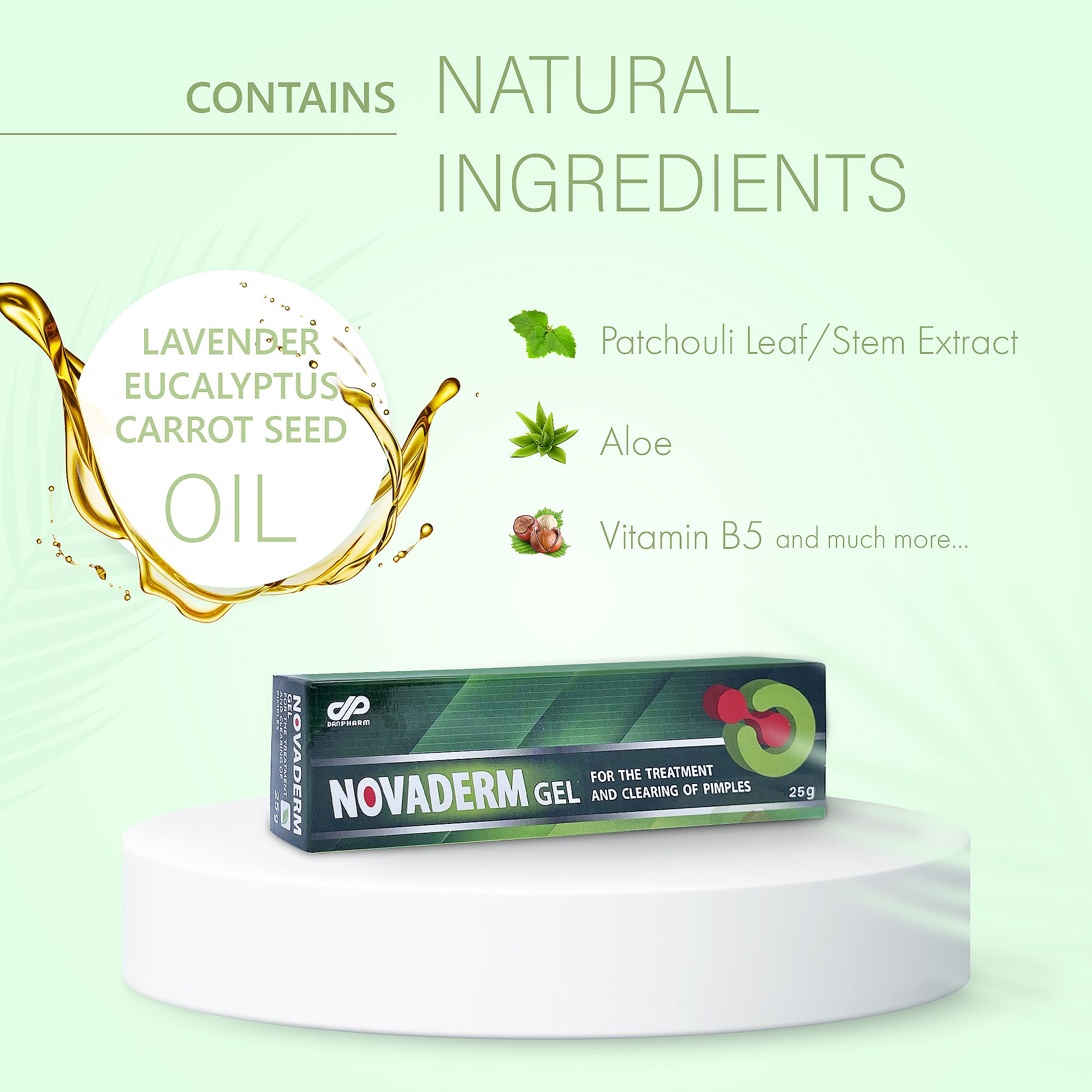 NovaDerm Gel for The Treatment and clearing of pimples. Acne Remedy for Removing Pimple and Cystic Acne 0.8oz
