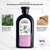 Burdock & Wheat Proteins Anti-Hair Loss Shampoo - Strengthens Hair, Reduces Breakage & Supports Growth - Gentle Daily Formula, 350ml / 11.83 fl. oz. Vegan 91% Natural Ingredients