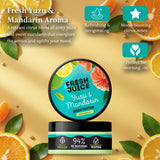 Fresh Juice Yuzu & Mandarin Body Butter – Lightweight Citrus Moisturizer with Jojoba Oil – 94% Natural Ingredients, Vegan – Softens, Hydrates & Energizes Skin – 6.76 fl oz