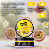 Fresh Juice Passion Fruit & Tiaré Sugar Body Scrub – Gentle Exfoliating Body Scrub with Macadamia Oil – 95% Natural Ingredients – Nourishes, Softens & Relaxing Care – 6.76 fl oz