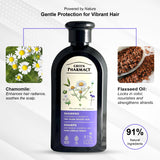 Chamomile & Flaxseed Oil Shampoo for Colored Hair, 350 ml / 11.83 fl.oz – Vegan, 91% Natural Ingredients, Protects Color & Enhances Shine