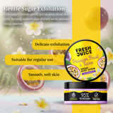 Fresh Juice Passion Fruit & Tiaré Sugar Body Scrub – Gentle Exfoliating Body Scrub with Macadamia Oil – 95% Natural Ingredients – Nourishes, Softens & Relaxing Care – 6.76 fl oz