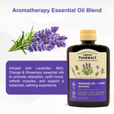 Relaxing Massage Oil – Macadamia & Avocado Base Oils with Lavender, Mint, Orange & Rosemary – Aromatherapy Muscle Relaxation, Hydration & Mood Support – Professional & Home Use – Smooth Glide