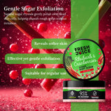 Fresh Juice Rhubarb & Cranberry Sugar Body Scrub with Argan Oil – Energizing Exfoliating Scrub with Argan Oil – Gently Polishes, Nourishes & Refreshes Skin – 95% of Natural Ingredients. 6.76 fl oz