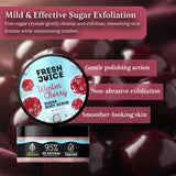 Fresh Juice Winter Cherry Sugar Body Scrub – Gentle Exfoliating Body Scrub with Shea Butter – 95% Natural Ingredients, Vegan – Nourishes, Smooths & Luxurious Care – 6.76 fl oz