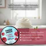 Fresh Juice Winter Cherry Sugar Body Scrub – Gentle Exfoliating Body Scrub with Shea Butter – 95% Natural Ingredients, Vegan – Nourishes, Smooths & Luxurious Care – 6.76 fl oz