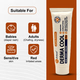 Derma Cool Skin Rash Cream – Rapid-Action Soothing Relief for Red, Irritated, Dry Skin & Diaper Rash – Helps Heal, Protect & Prevent Rashes. Intensive Care Formula 30g