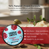 Fresh Juice Winter Cherry Body Butter – Rich Moisturizer with Shea Butter – 94% Natural Ingredients, Vegan – Softens, Nourishes & Adds Radiance – 6.76 fl oz