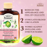 Anti-Cellulite Massage Oil - Helps Reduce Cellulite by Encouraging Lymph Flow - Essential Oils of Juniper, Lavender, Cypress, Lime and Almond - 200ml