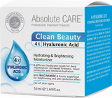 Absolute Care Clean Beauty Hyaluronic Acid Hydrating & Brightening Moisturizer | Lightweight Face Cream for Intense Hydration & Radiance | 4 Types of Hyaluronic Acid, Niacinamide, Antioxidants, Squalane