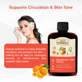 Warming Massage Oil – Cinnamon, Black Pepper & Orange Essential Oils – Mild Heating Effect for Relaxation & Circulation – Anti-Cellulite Support – Almond Oil Base – Fast Absorbing, No Preservatives