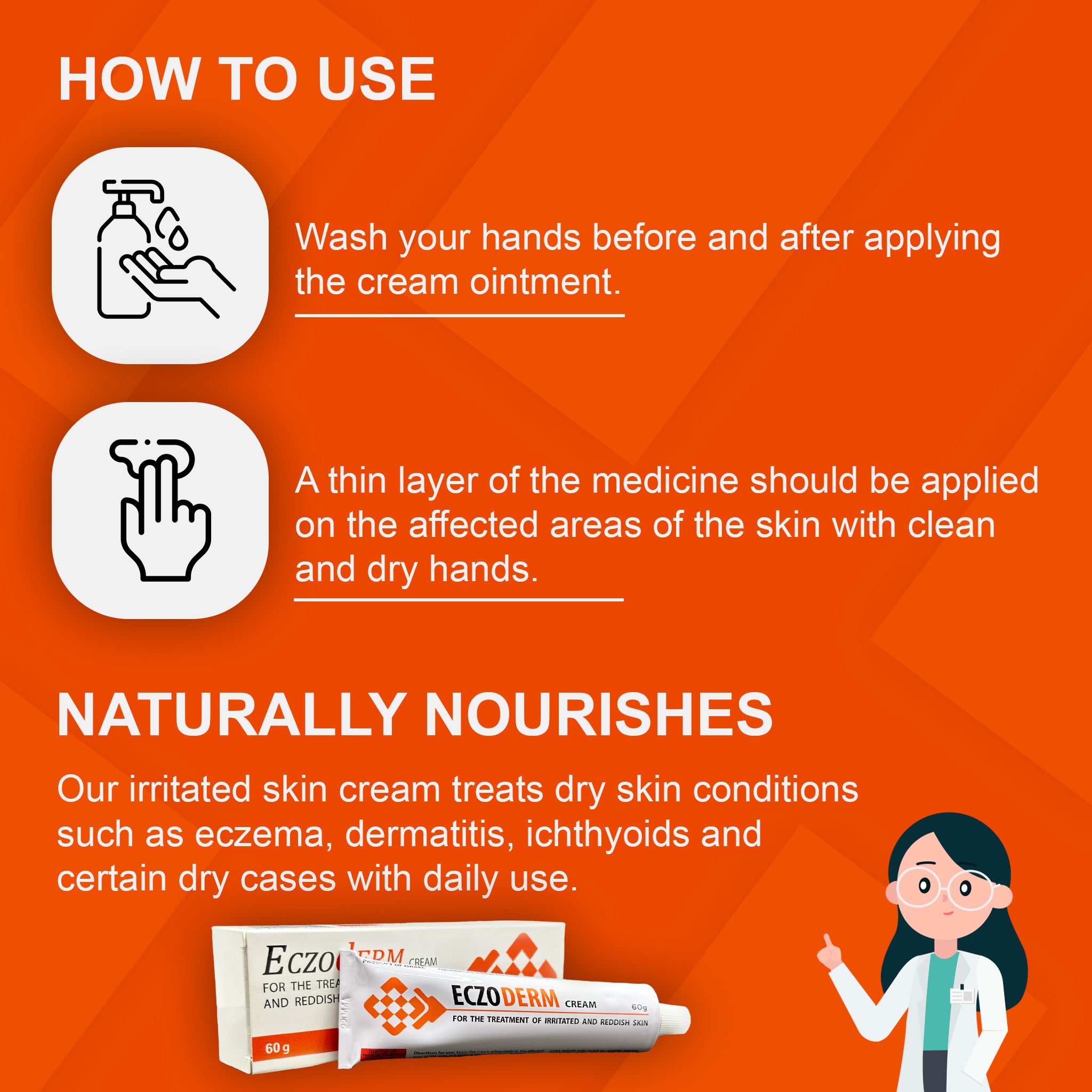 EczoDerm Eczema Relief Cream Soothing Anti-Itch Dermatitis Irritated Rough Skin Treatment for Sensitive Skin