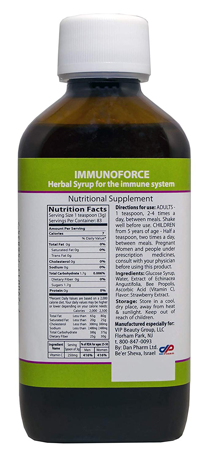 DR. SCHAVIT Immunoforce Herbal Syrup for The Immune System Strengthening & Revitalizing 100% Natural Ingredients