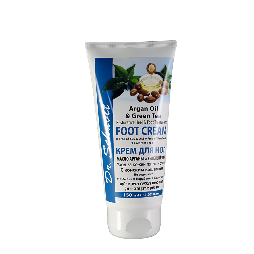 Dr. Schavit Argan Oil & Green Tea Foot Cream Restorative Heel & Foot Treatment With Horse Chestnut