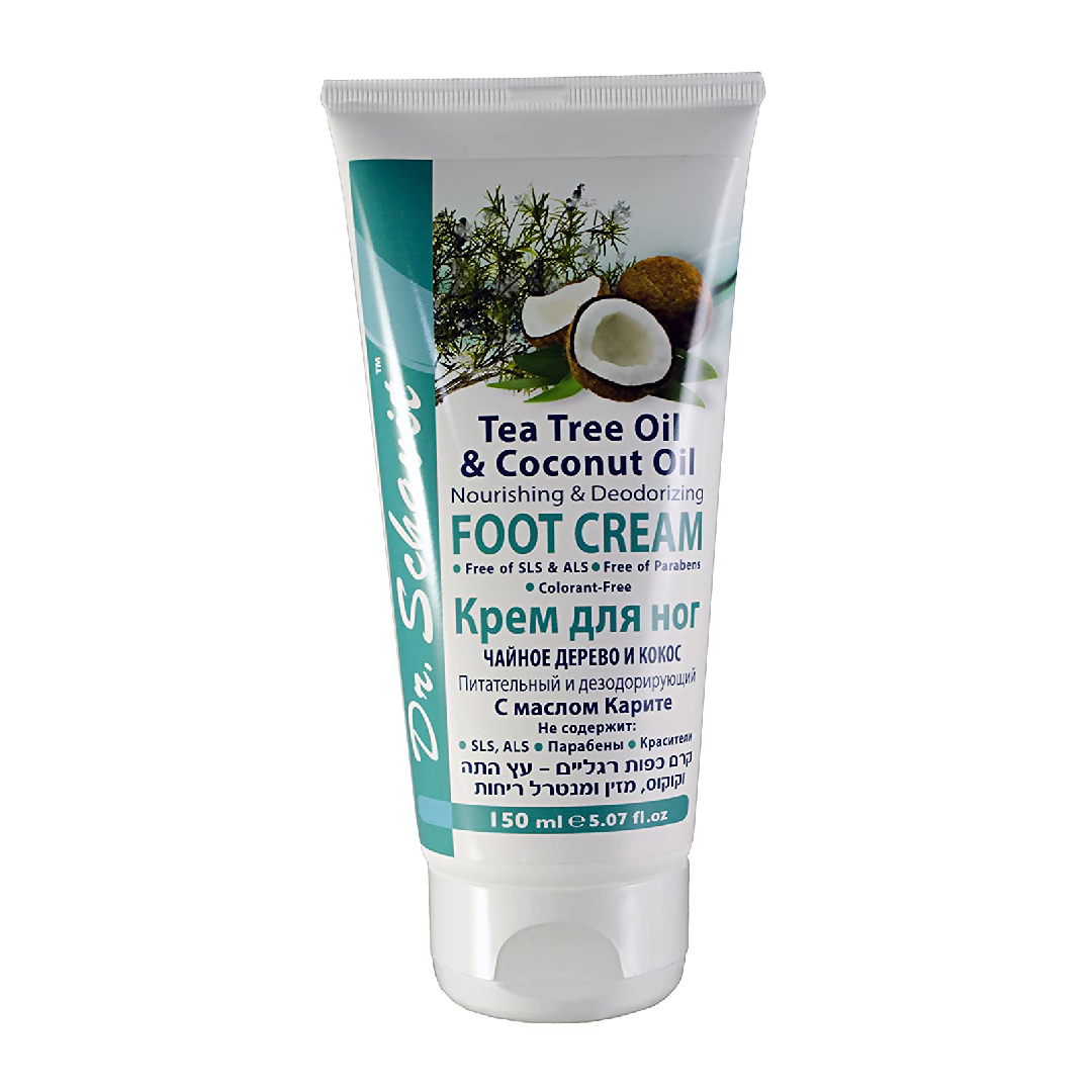 DR. SCHAVIT Foot Cream for Dry Cracked Skin with Tea Tree and Coconut Oil