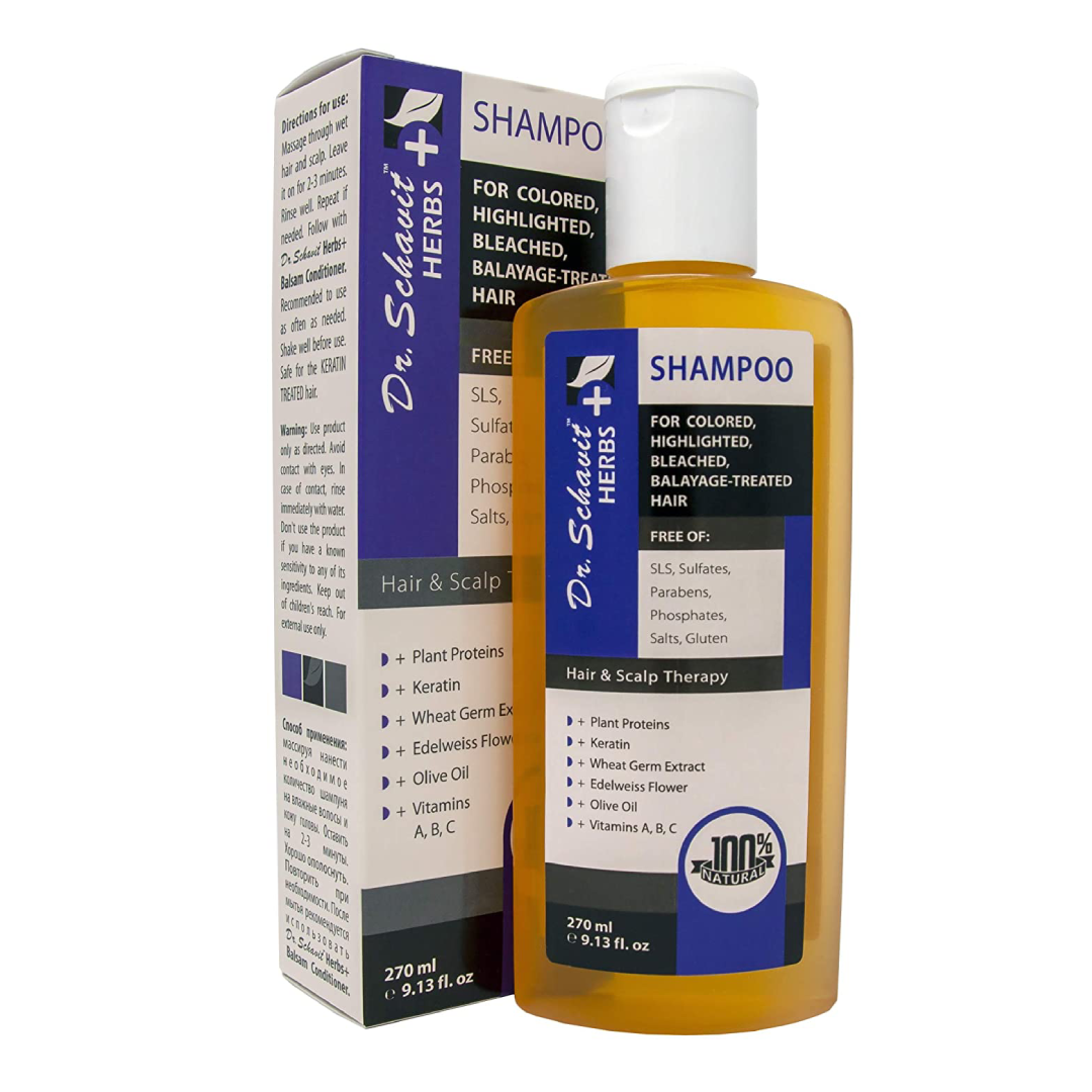 Dr. Schavit Herbs+ Herbal Shampoo for Colored, Highlighted, Bleached, Balayage-treated Hair 9.1 fl.oz