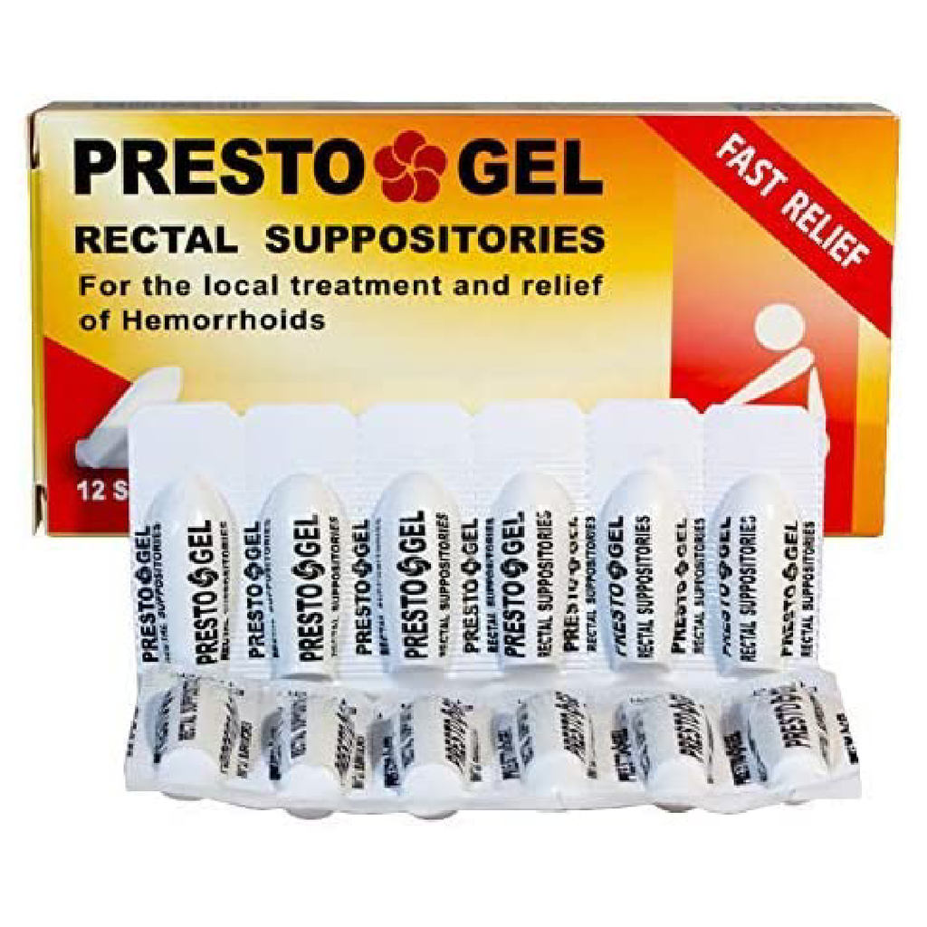 Presto Gel - Natural Hemorrhoid Rectal Suppositories - Rapid Hemorrhoi ...